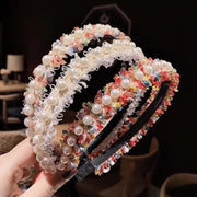 カチューシャ キッズ 子供用 ヘアアクセサリー フェイクパール フリフリ カラフル 清楚 カジュアル かわいい おしゃれ きれいめ 上品 お洒落 女の子 髪飾り