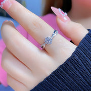 指輪 オープンリング レディース 女性 アクセサリー フラワー 花 ラインストーン クロス ファッション小物 ジュエリー シンプル おしゃれ かわいい ナチュラル プレゼント ギフト 銀色