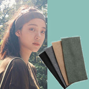 ヘアバンド 洗顔用 ヘッドバンド リブ ターバン ヘアアクセサリー 日用雑貨 無地 幅広 8cm メイク 入浴 洗面用 まとめ髪 伸縮性 シンプル グレー ブラック ピンク ベージュ