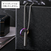 ネックレス ペンダント メンズ アクセサリー スティック バー  スクリュー ねじ風 リング 男性用 おしゃれ かっこいい スタイリッシュ 首飾り シンプル チェーン 存在感 ギフト プレゼント 贈り物 カジュアル デイリー 普段使い 誕生日 記念日 レディース ユニセックス 男女兼用