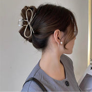 ヘアクリップ バンスクリップ ヘアアクセサリー レディース 女性 リボン シンプル 髪留め まとめ髪 ヘアアレンジ お洒落 大人可愛い きれいめ 婦人