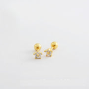 ボディピアス スタッドピアス ピアス アクセサリー レディース 女性 婦人 単品 片耳 小さめ 小粒 花 フラワー ラインストーン 一粒ピアス シンプル おしゃれ かわいい カジュアル お出かけ