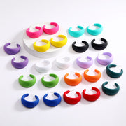 ピアス ハーフフープピアス レディース アクセサリー 耳飾り アクリル製 大きめ 大きい ハーフリング C型 プレゼント ギフト