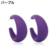 ピアス ハーフフープピアス レディース アクセサリー 耳飾り アクリル製 大きめ 大きい ハーフリング C型 プレゼント ギフト