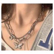 ネックレス ペンダント チャーム チェーンネックレス 首飾り レディース アクセサリー シンプル 上品 ラインストーン ゴールドカラー シルバーカラー 三日月 クローバー サークル フラワー
