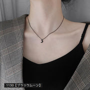 ネックレス ペンダント チャーム チェーンネックレス 首飾り レディース アクセサリー シンプル 上品 ラインストーン ゴールドカラー シルバーカラー 三日月 クローバー サークル フラワー