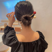 簪 かんざし レディース 女性 ヘアアクセサリー ヘアアレンジ まとめ髪 ストレートタイプ 丸 ボール型 ラウンド ツヤ 上品 おしゃれ シンプル 着物 和装