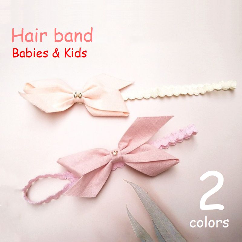 ヘアバンド ベビー キッズ ヘッドバンド ヘアアクセサリー 赤ちゃん 新生児 髪飾り おめかし 記念日 セレモニー 王冠 リボン 蝶結び 可愛い ピンク