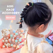 ヘアワイヤー ワイヤーポニー キッズ 子供用 ヘアアクセサリー 髪飾り 髪留め パール風 カラフル かわいい おしゃれ スプリング スパイラル くるくる