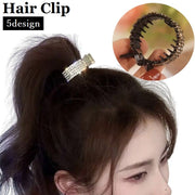 ヘアクリップ おしゃれ テールクリップ ヘアアクセサリー レディース 髪留め かわいい ラインストーン ポニーテール 髪飾り