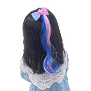 ヘアクリップ エクステ 単品 1本 キッズ 子供用 女の子 ヘアアクセサリー リボン ユニコーン ロング エクステンション 部分ウィッグ 巻き髪 巻き付け 編み込み 髪留め 髪飾り おしゃれ かわいい 発表会 記念日 撮影 ガーリー キュート 子ども こども