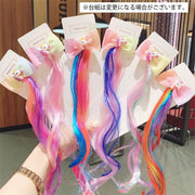 ヘアクリップ エクステ 単品 1本 キッズ 子供用 女の子 ヘアアクセサリー リボン ユニコーン ロング エクステンション 部分ウィッグ 巻き髪 巻き付け 編み込み 髪留め 髪飾り おしゃれ かわいい 発表会 記念日 撮影 ガーリー キュート 子ども こども