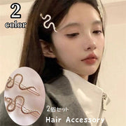 ヘアクリップ 2個セット ヘアアクセサリー レディース 女性 婦人 髪飾り まとめ髪 ヘアアレンジ ヘビ スネーク 大ぶり 大きめ おしゃれ かっこいい シンプル プレゼント 金色 銀色