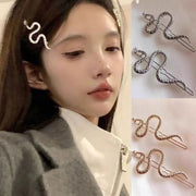 ヘアクリップ 2個セット ヘアアクセサリー レディース 女性 婦人 髪飾り まとめ髪 ヘアアレンジ ヘビ スネーク 大ぶり 大きめ おしゃれ かっこいい シンプル プレゼント 金色 銀色