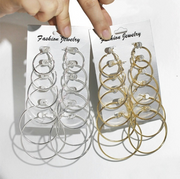 フープピアス 6ペアセット レディース アクセサリー リングピアス ピアス 大ぶり 大きめ わっか シンプル かわいい おしゃれ カジュアル 女性 大人女子 婦人