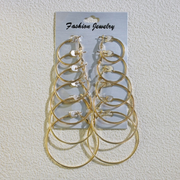 フープピアス 6ペアセット レディース アクセサリー リングピアス ピアス 大ぶり 大きめ わっか シンプル かわいい おしゃれ カジュアル 女性 大人女子 婦人