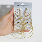 フープピアス 6ペアセット レディース アクセサリー リングピアス ピアス 大ぶり 大きめ わっか シンプル かわいい おしゃれ カジュアル 女性 大人女子 婦人