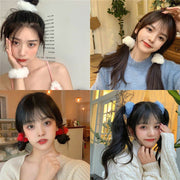 ヘアゴム 髪ゴム 2個セット レディース 女性 女の子 ヘアアクセサリー 髪飾り フェイクファー ふさふさ まとめ髪 ヘアアレンジ かわいい おしゃれ