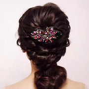 ヘアクリップ サイドバンスクリップ レディース 女性 ヘアアクセサリー 髪留め 髪飾り お花 フラワー ラインストーン 上品 大きめ まとめ髪 ファッション小物