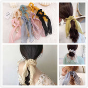 ヘアゴム 髪ゴム レディース 女の子 ヘアアクセサリー リボン 透け感 髪飾り まとめ髪 ヘアアレンジ ポニーテール ガーリー かわいい 上品 おしゃれ