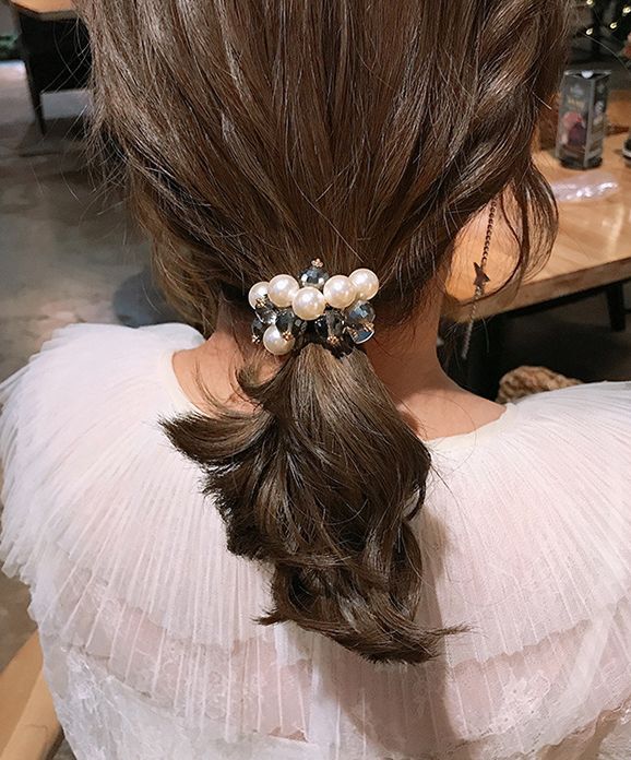 ヘアゴム ヘアアクセサリー レディース 髪ゴム まとめ髪 フェイクパール 商品画像2