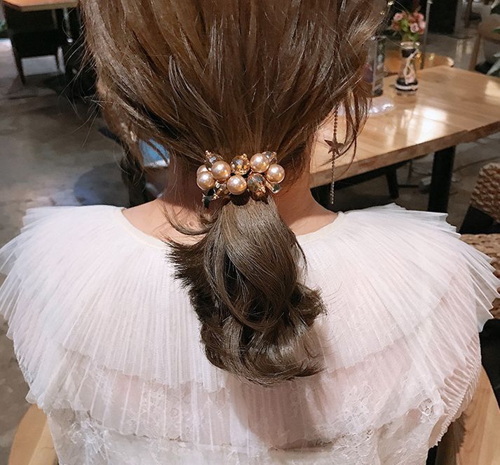 ヘアゴム ヘアアクセサリー レディース 髪ゴム まとめ髪 フェイクパール 商品画像4