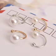 イヤーカフ イヤークリップ 単品 レディース アクセサリー イヤカフ 片耳分 ノンホールピアス パール調 ゴールドカラー シルバーカラー 耳飾り シンプル 上品 デイリー オフィス