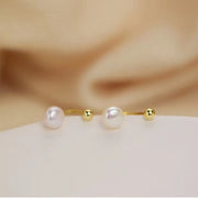 イヤーカフ イヤークリップ 単品 レディース アクセサリー イヤカフ 片耳分 ノンホールピアス パール調 ゴールドカラー シルバーカラー 耳飾り シンプル 上品 デイリー オフィス