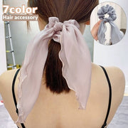 シュシュ ヘアゴム 髪ゴム レディース 女性 ヘアアクセサリー リボン 垂れる 髪飾り 大人可愛い 無地 シンプル 定番 まとめ髪 ヘアアレンジ おしゃれ かわいい ファッション小物