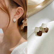 スタッドピアス レディース アクセサリー 女性用 スクエア ツートン 四角 ひし形 おしゃれ かわいい 大人上品 きれいめ フェミニン エレガント スタイリッシュ お出かけ オフィス 通勤 デート カジュアル デイリー 婦人用
