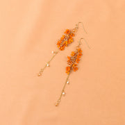 フックピアス イヤリング 単品 レディース 女性用 アクセサリー フラワーモチーフ ロング 揺れる お花 チェーン ビーズ ゴールドカラー 大人かわいい キュート カジュアル おしゃれ 耳飾り 普段使い 婦人 普段使い ファッション小物 プレゼント 誕生日 記念日 プチギフト イエロー ピンク ホワイト 白
