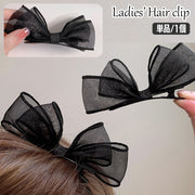 ヘアクリップ レディース ヘアアクセサリー 単品 くちばしクリップ リボン 透け感 オーガンジー風 髪飾り 髪留め まとめ髪 大人可愛い おしゃれ フェミニン ガーリー お出かけ カジュアル デイリー 通勤 通学 オフィス 女性用 婦人用