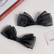 ヘアクリップ レディース ヘアアクセサリー 単品 くちばしクリップ リボン 透け感 オーガンジー風 髪飾り 髪留め まとめ髪 大人可愛い おしゃれ フェミニン ガーリー お出かけ カジュアル デイリー 通勤 通学 オフィス 女性用 婦人用