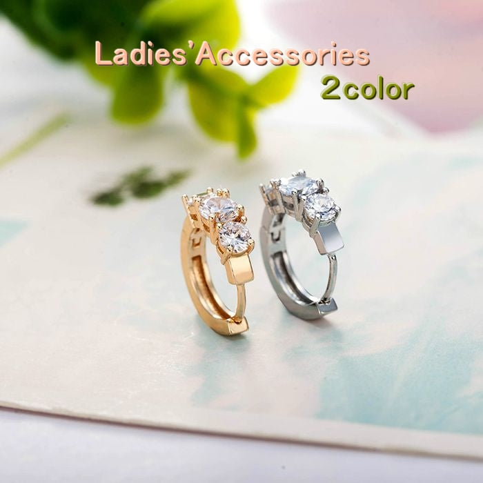 ピアス フープピアス レディーズ アクセサリー 中折れタイプ サークル 両耳用 女性 きれい プレゼント 贈り物 フォーマル 高級感