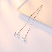 チェーンピアス アメリカンピアス アクセサリー レディース 女性用 スター 星 フェイクパール 揺れる ゆらゆら おしゃれ かわいい プレゼント ギフト 誕生日 記念日 ファッション小物