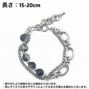 ブレスレット メンズ レディース ユニセックス アクセサリー チェーン 2連風 ごつめ 存在感 おしゃれ クール かっこいい プレゼント ギフト 贈り物 ファッション小物 シルバーカラー 男性 女性 男女兼用