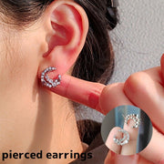 ピアス スタッドピアス レディース 女性 アクセサリー 月 ラインストーン 星 かわいい おしゃれ シンプル お出かけ ファッション雑貨 ファッション小物 プレゼント
