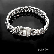 ブレスレット アンクレット 手首 足首 喜平チェーン 喜平ブレスレット ラインストーン バックル ゴージャス アクセサリー ジュエリー レディース メンズ シンプル おしゃれ カジュアル ゴージャス エレガント 上品 男女兼用 ユニセックス ゴールドカラー シルバーカラー ピンクゴールド 12.5mm キラキラ
