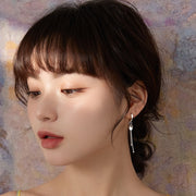 ピアス 両耳用 フープピアス アクセサリー レディース 女性 揺れる チェーン ロング プレート タッセル おしゃれ かわいい ファッション雑貨 ギフト プレゼント 贈り物