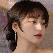 ピアス 両耳用 フープピアス アクセサリー レディース 女性 揺れる チェーン ロング プレート タッセル おしゃれ かわいい ファッション雑貨 ギフト プレゼント 贈り物
