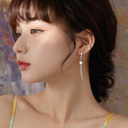 ピアス 両耳用 フープピアス アクセサリー レディース 女性 揺れる チェーン ロング プレート タッセル おしゃれ かわいい ファッション雑貨 ギフト プレゼント 贈り物