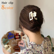 バンスクリップ ヘアクリップ レディース 女性 ヘアアクセサリー スクエア 四角形 無地 キャンディカラー クリア アンバー ピンク ホワイト シンプル かわいい キュート カジュアル ポップ