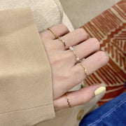 指輪 リング 5個セット オープンリング レディース アクセサリー 細め フェイクパール シンプル おしゃれ かわいい ギフト プレゼント 贈り物 波型 ウェーブ ねじり 女性用 婦人用 ファッション小物