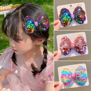 ヘアクリップ ヘアアクセサリー 子供 キッズ 女の子 髪飾り 髪留め まとめ髪 リボン 大きめ スパンコール キラキラ かわいい