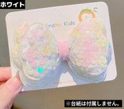 ヘアクリップ ヘアアクセサリー 子供 キッズ 女の子 髪飾り 髪留め まとめ髪 リボン 大きめ スパンコール キラキラ かわいい