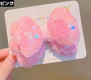 ヘアクリップ ヘアアクセサリー 子供 キッズ 女の子 髪飾り 髪留め まとめ髪 リボン 大きめ スパンコール キラキラ かわいい