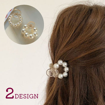 ヘアクリップ レディース ヘアアクセサリー バンスクリップ イミテーションパール まとめ髪 商品画像