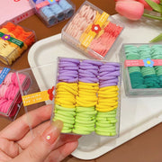 ヘアゴム 髪ゴム 90本セット 90個セット キッズ ベビー 子ども用 子供用 女の子 男の子 レディース 女性 お揃い ペアルック ヘアアクセサリー ファッション雑貨 小さめ 小型 無地 ピンク ブルー オレンジ グリーン グラデーション カラフル レインボー 可愛い キュート ポップ カジュアル おしゃれ