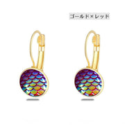 ピアス アクセサリー 両耳用 キャッチレス 鱗 ウロコデザイン レディース 女性 シンプル おしゃれ 丸型 サークル かわいい デイリー ゴールドカラー シルバーカラー 贈り物 プレゼント 誕生日 記念日 婦人用