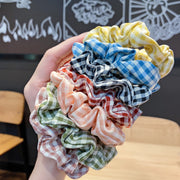 シュシュ ヘアゴム レディース 女性 キッズ 子供 女の子 ヘアアクセサリー 髪留め 髪飾り まとめ髪 ヘアアレンジ 髪ゴム チェック柄 可愛い おしゃれ お出掛け 女子 子ども